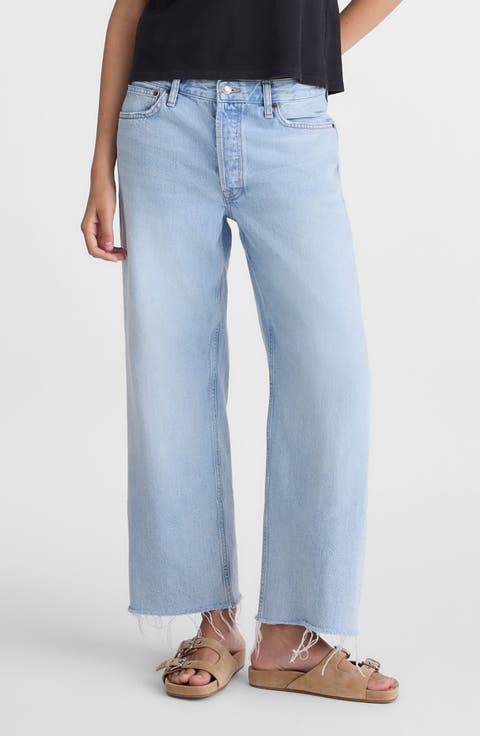 Low Slung Baggy Crop Jeans (Foster Wash)