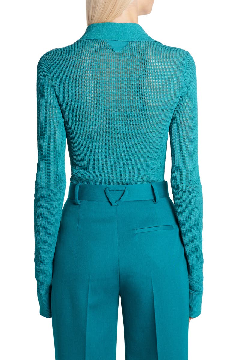 Bottega Veneta Pointelle Knit Mesh Shirt, Alternate, color, 