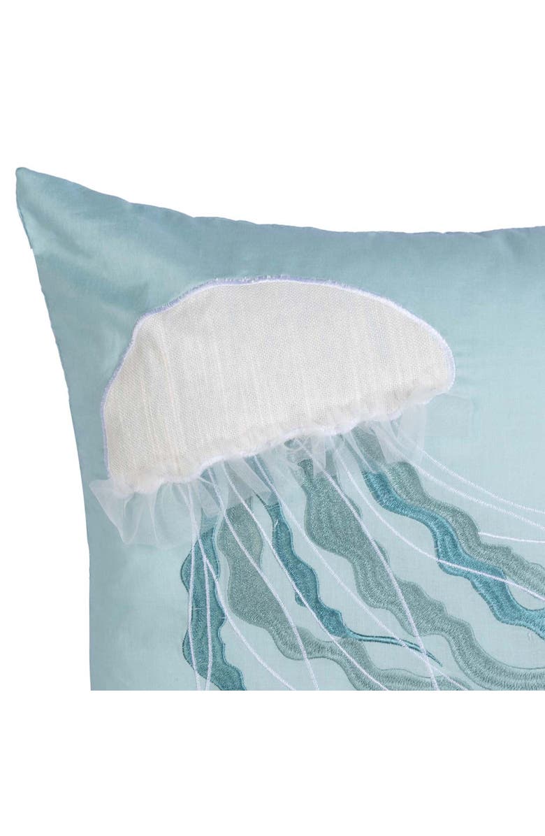 C&F Home Sea Glass Jellyfish Embroidered Throw Pillow, 18" x 18", Alternate, color, Blue