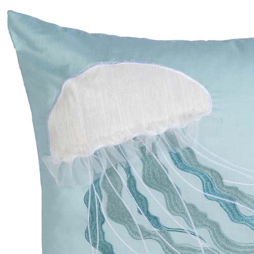 C & F Home C&f Home Sea Glass Jellyfish Embroidered Throw Pillow, 18" X 18" In Blue