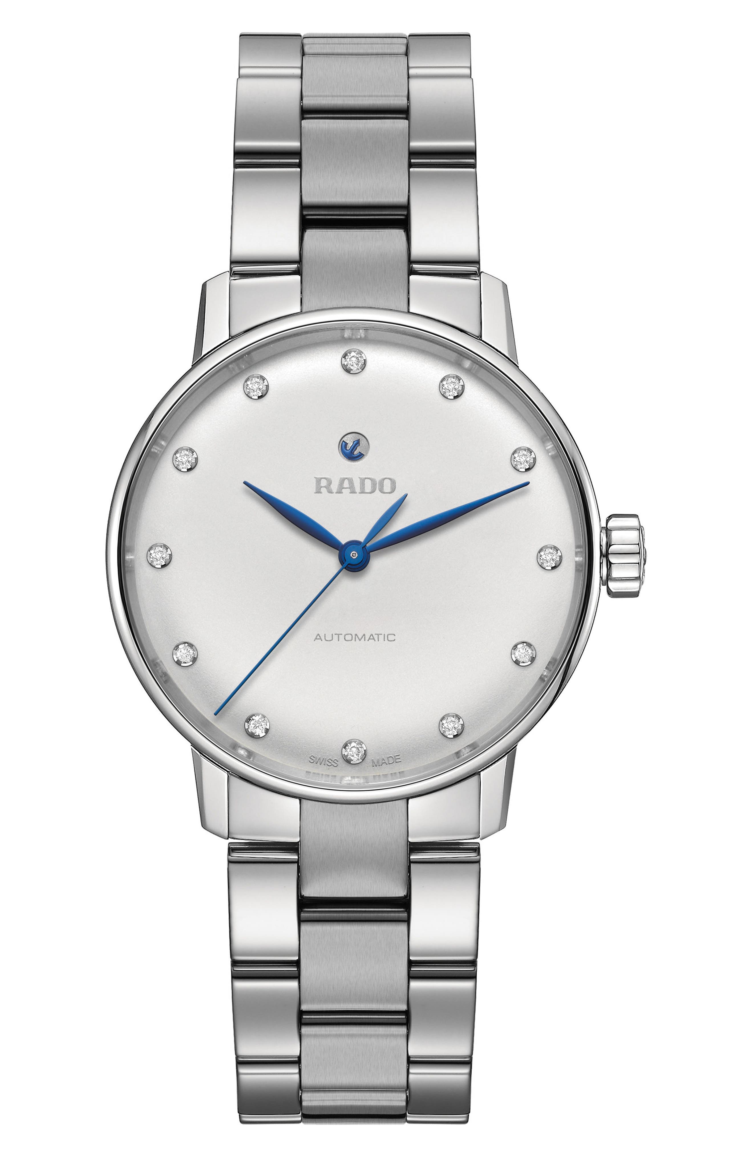 RADO Women's Diamond Accented Coupole Bracelet Watch, 32mm