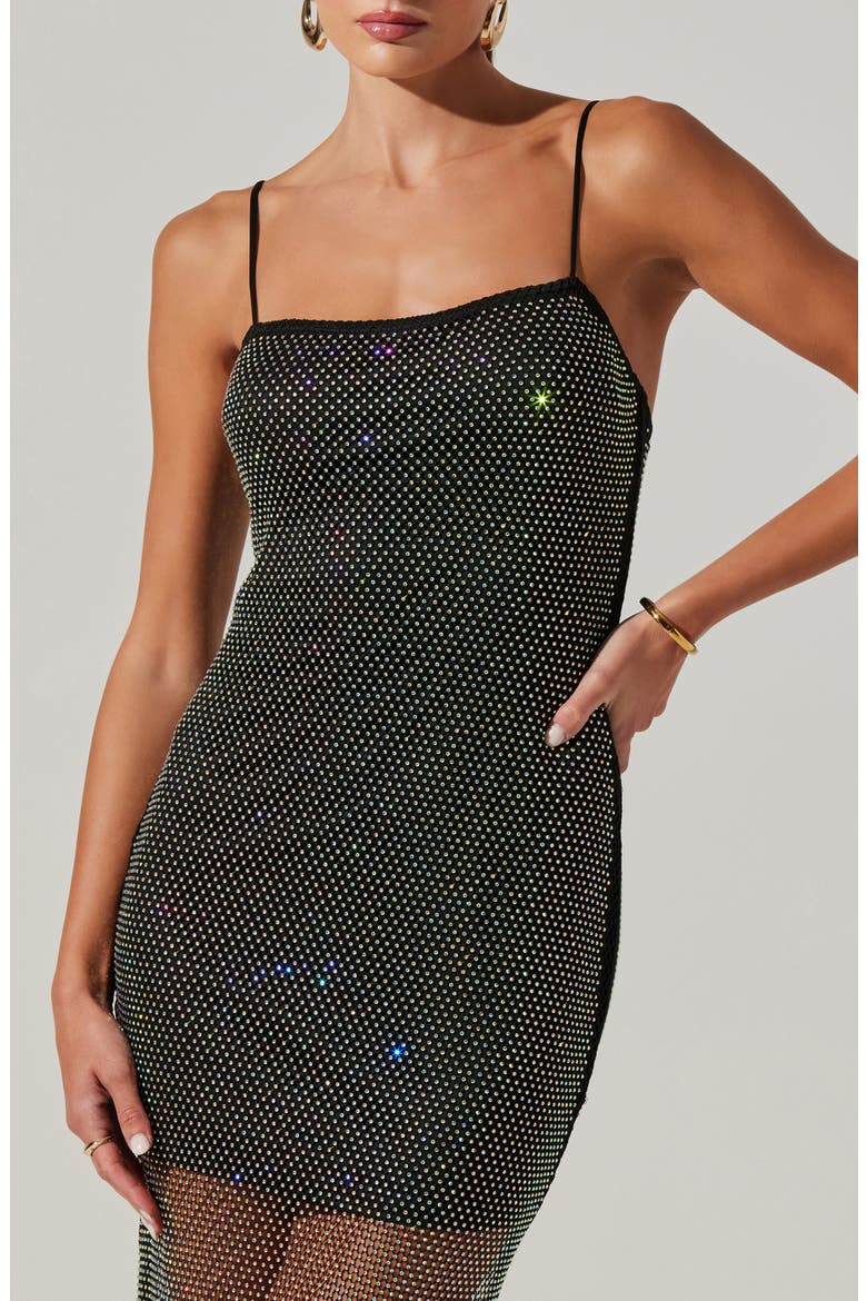 Embellished Sheer Mesh Maxi Slipdress, Alternate, color, RAINBOW SPARKLE