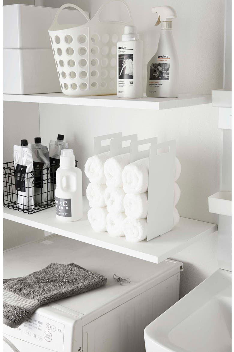 Towel Storage Organizer, Alternate, color, WHITE