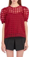 English Factory Windowpane Sheer Top