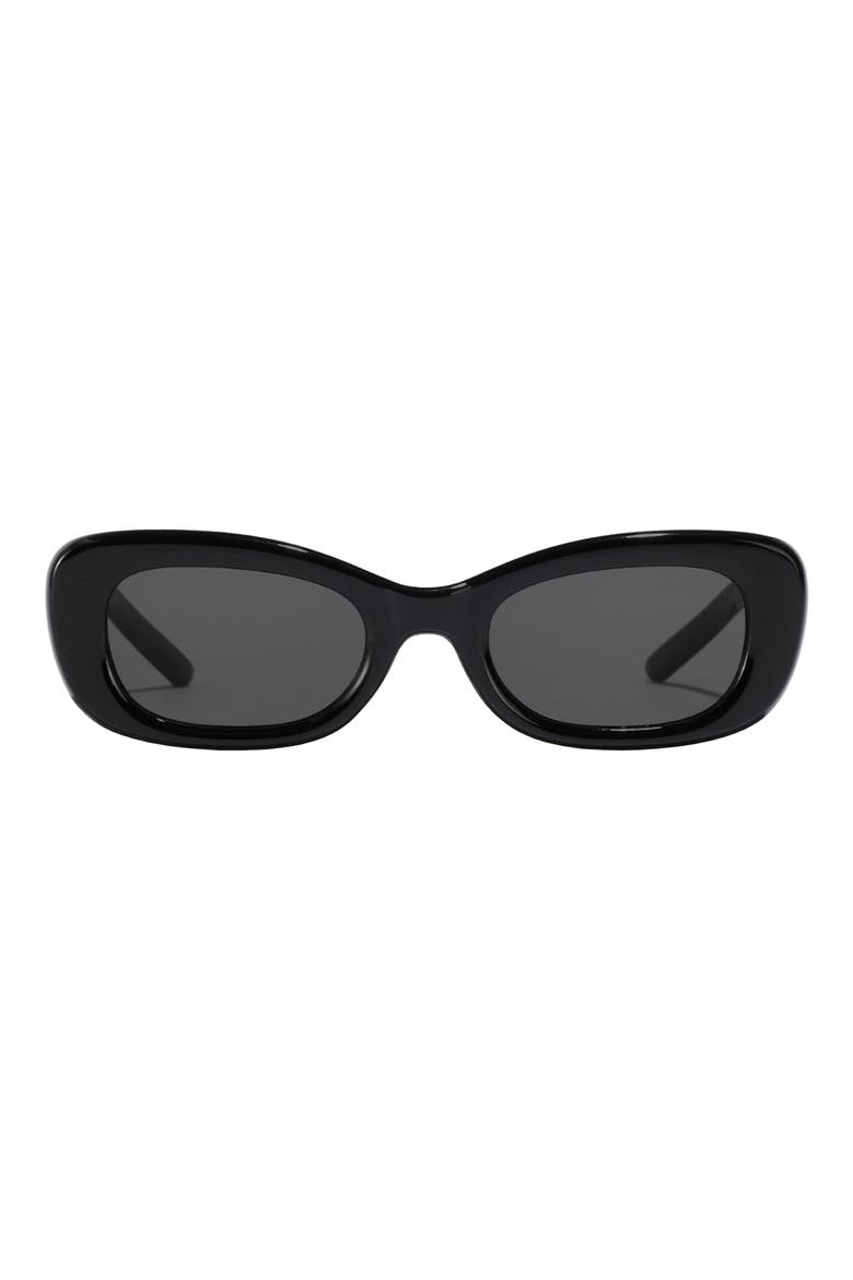 Anya 51mm Rectangle Polarized Sunglasses, Main, color, BLACK