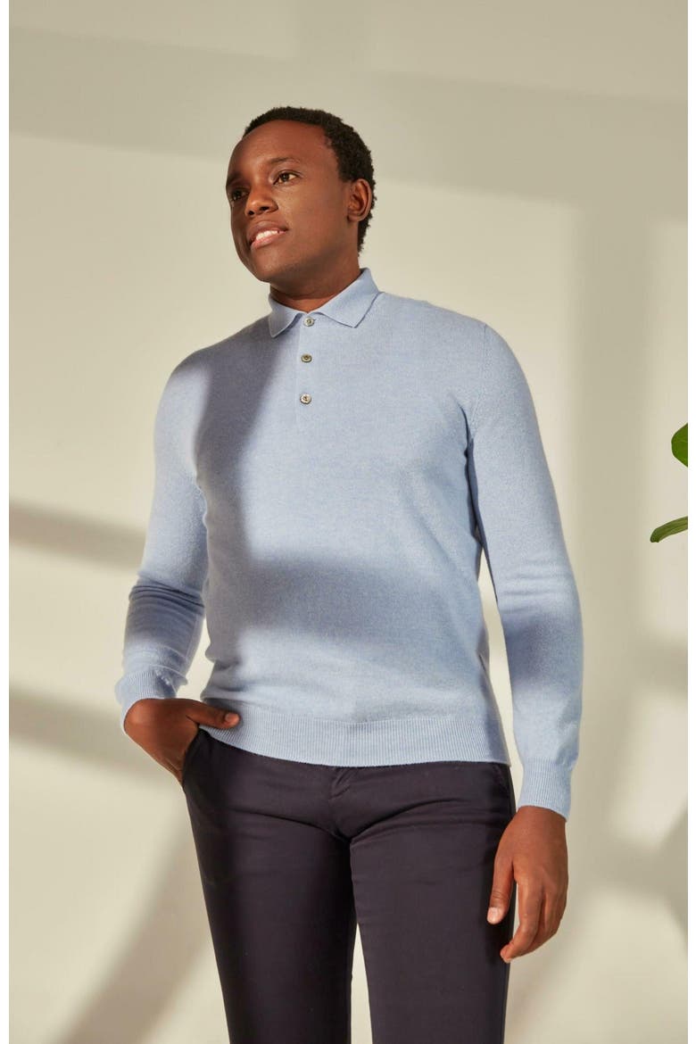 Polo Neck Sweater, Alternate, color, light blue
