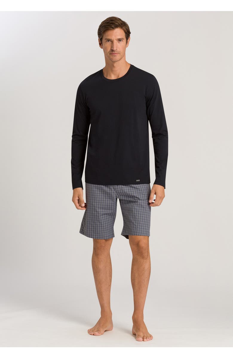 Hanro Living Cotton Crew Neck Top, Alternate, color, Black