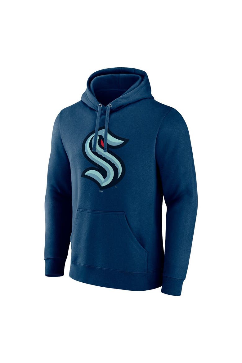 Men's Fanatics Branded Deep Sea Blue Seattle Kraken Primary Logo Pullover Hoodie, Alternate, color, Navy