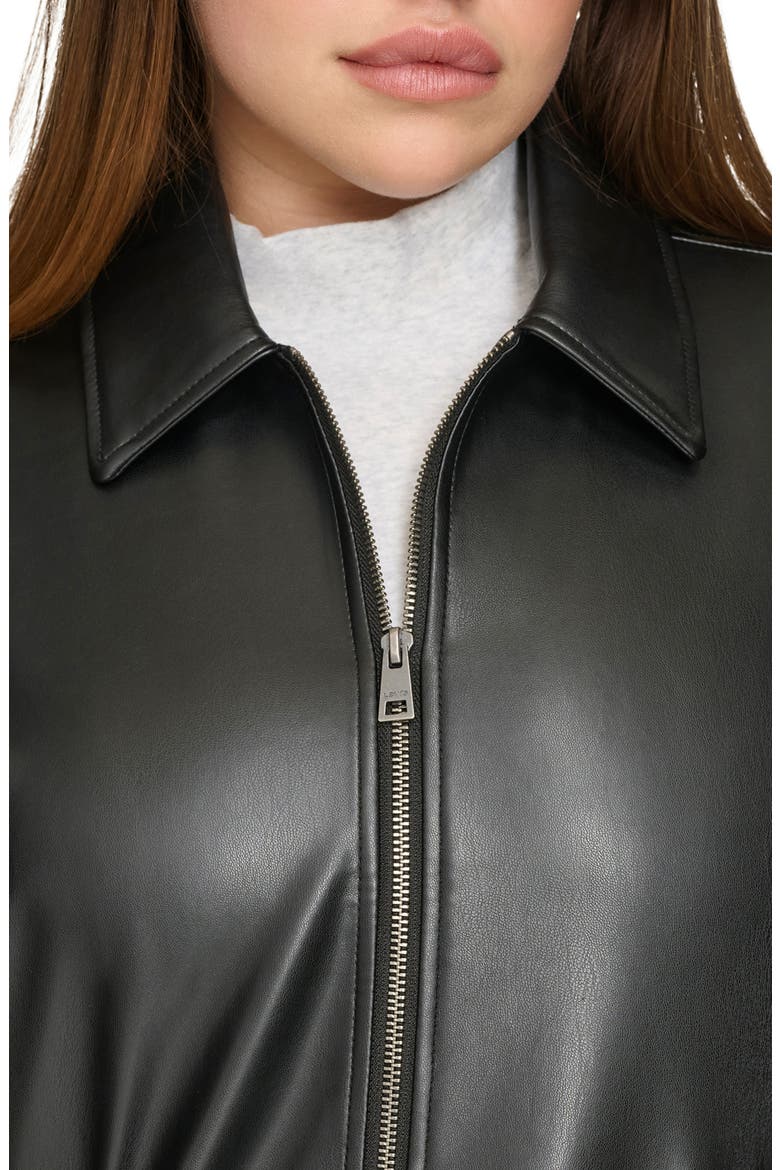 Faux Leather Jacket, Alternate, color, BLACK
