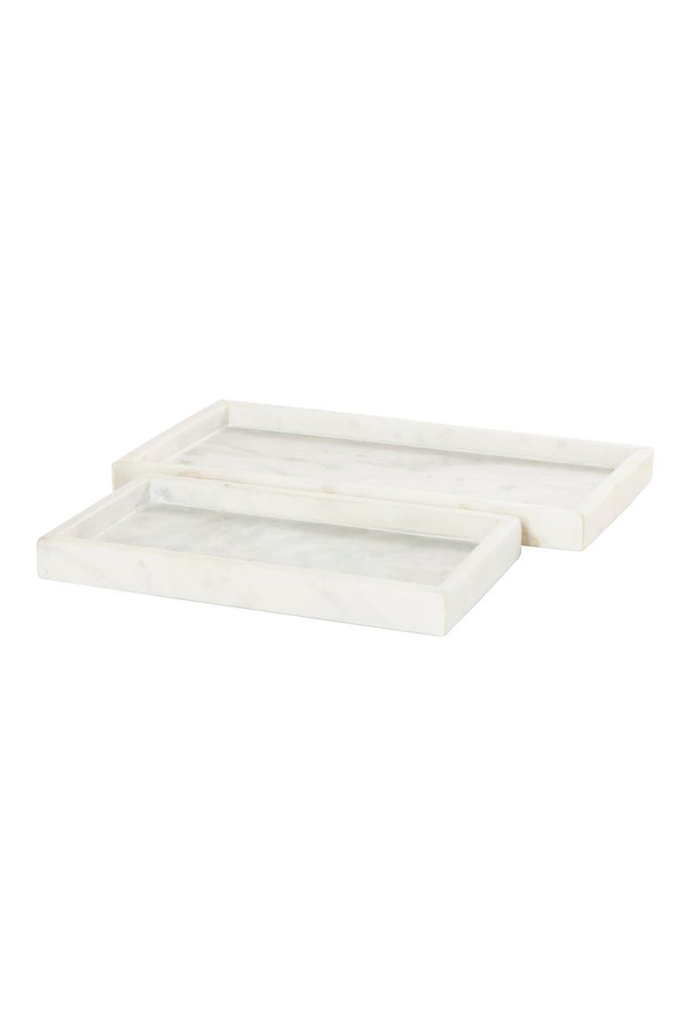 Marble Tray - Set of 2, Alternate, color, WHITE
