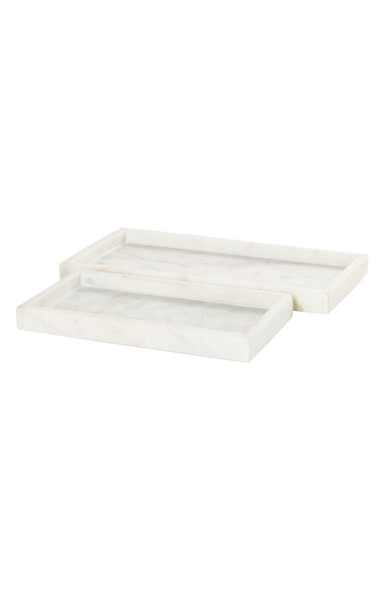 VIVIAN LUNE HOME Marble Tray - Set of 2, Alternate, color, White