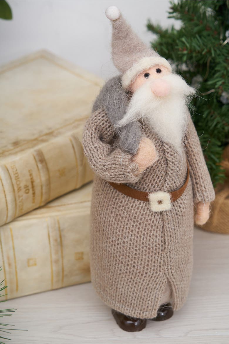 Grey Wool Santa, Alternate, color, Gray
