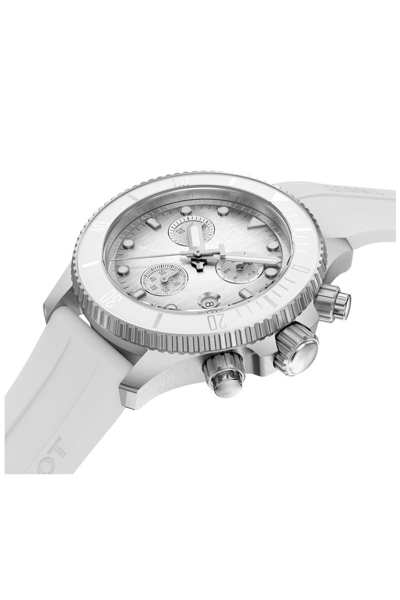 Seastar 1000 Chronograph Grayscale Silicone Strap Watch, 38mm, Alternate, color, GREY GRADIENT