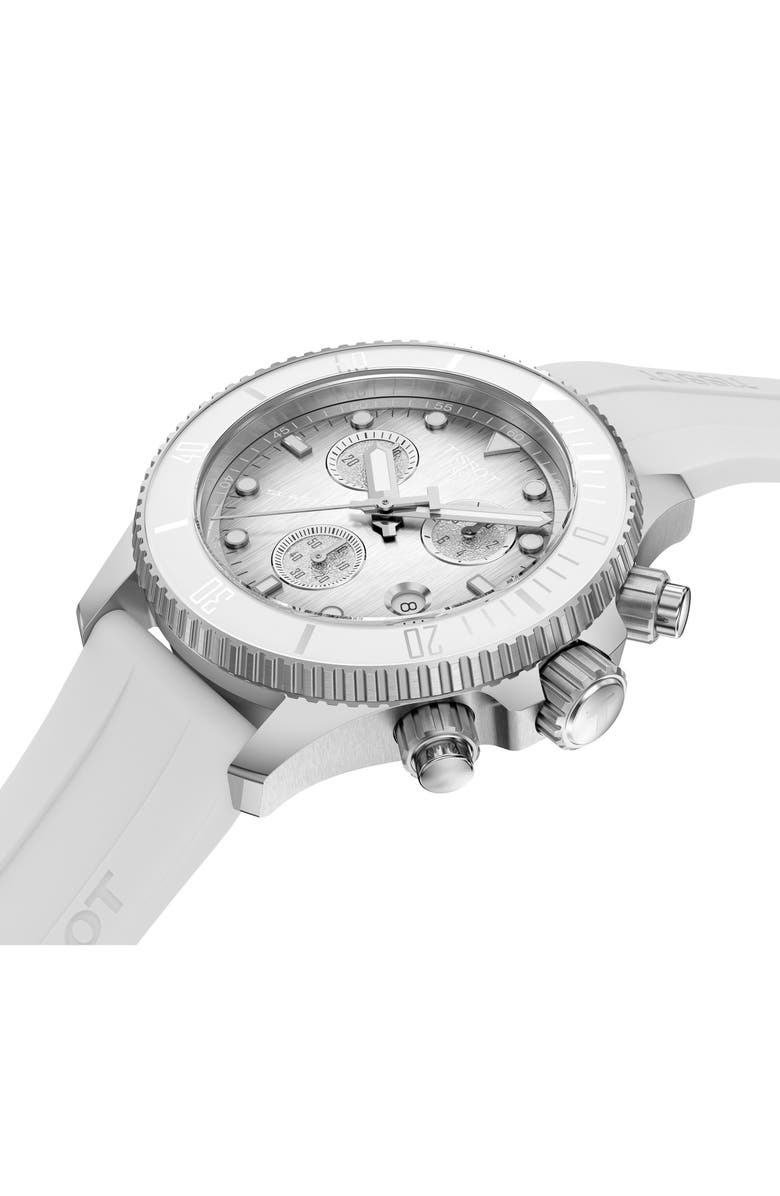 Tissot Seastar 1000 Chronograph Grayscale Silicone Strap Watch, 38mm, Alternate, color, Grey Gradient