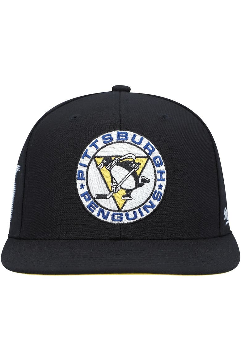 Men's Mitchell & Ness Black Pittsburgh Penguins 25 Years Vintage Fitted Hat, Alternate, color, Black