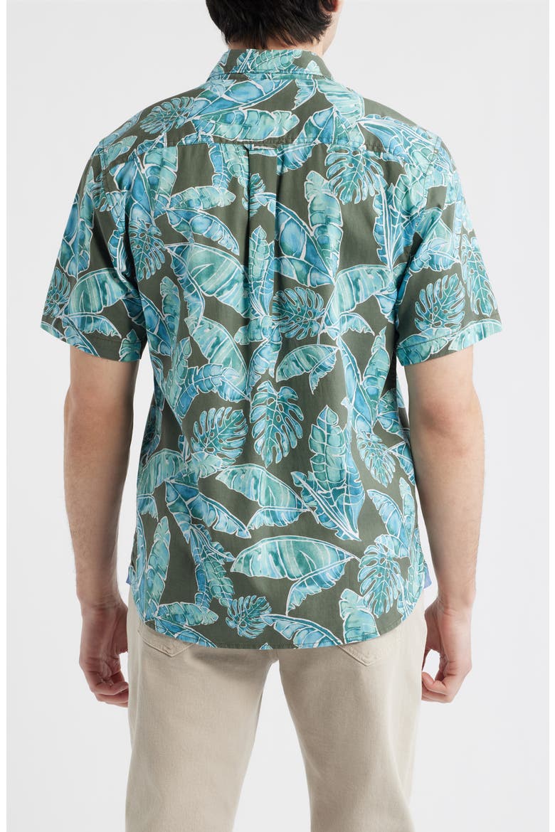 Tortola Jungle Blooms Short Sleeve Button-Up Shirt, Alternate, color, VOYAGER BLUE