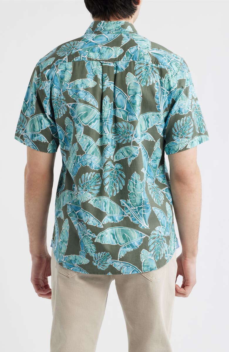 Tommy Bahama Tortola Jungle Blooms Short Sleeve Button-Up Shirt, Alternate, color, Voyager Blue