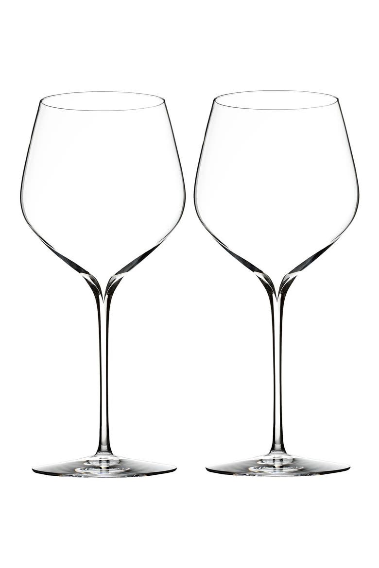 Elegance Set of 2 Fine Crystal Cabernet Sauvignon Glasses, Main, color, CLEAR