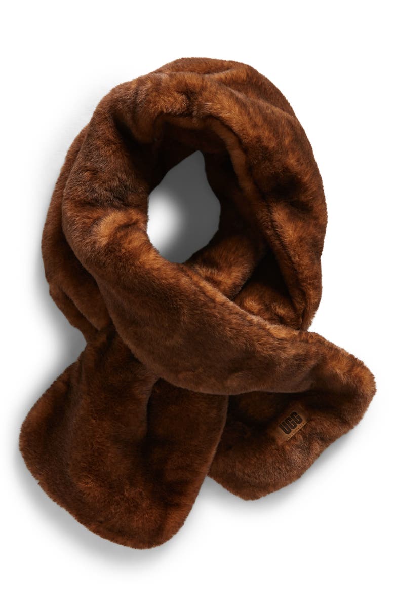 UGG<sup>®</sup> Faux Fur Pull Through Scarf, Main, color, Natural