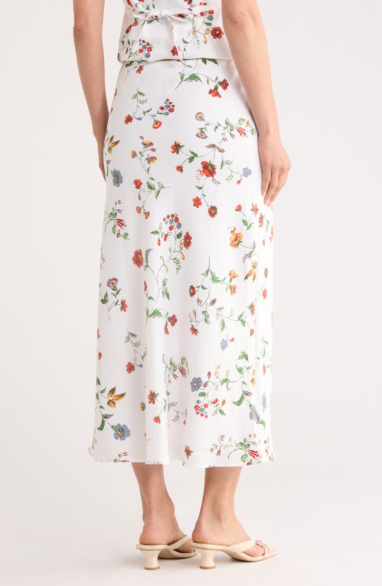 EDIT by JASON WU Floral Linen Midi Skirt, Alternate, color, Ivory Wildflower