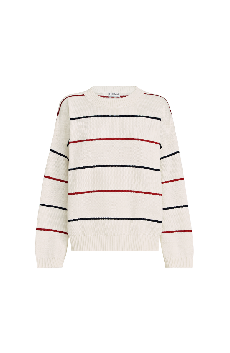 Brunello Cucinelli Textured stripe sweater, Main, color, Panama