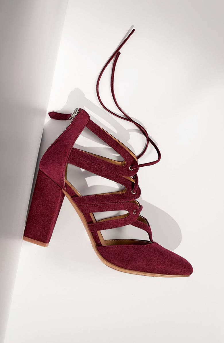 Halogen<sup>®</sup> 'Sydney' Block Heel Ghillie Pump, Alternate, color,