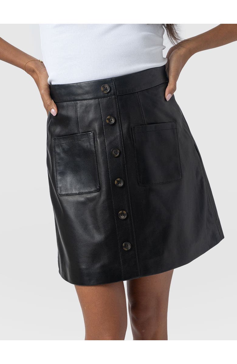 Saint + Sofia Luther Suede Mini Skirt, Alternate, color, Black
