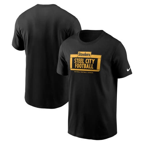 Nike Black Pittsburgh Steelers Primetime Local Essential T-shirt In Black