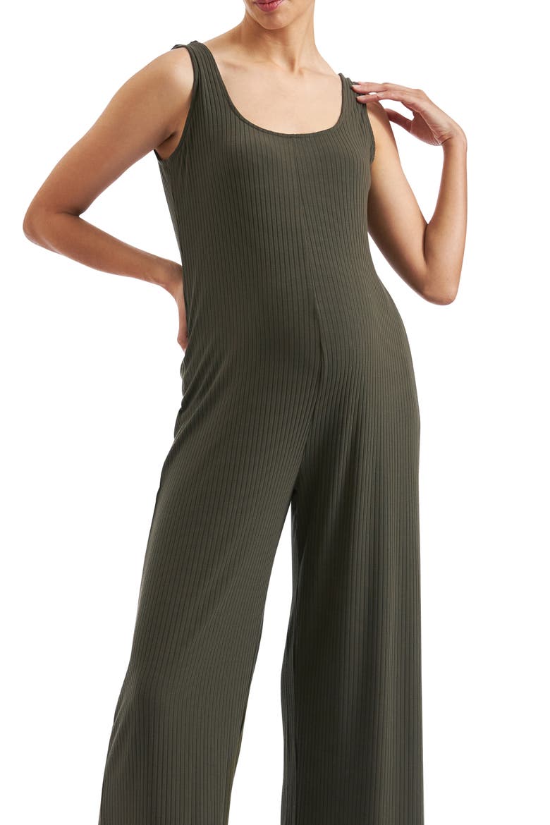 Bobby Rib Jumpsuit, Alternate, color, KHAKI