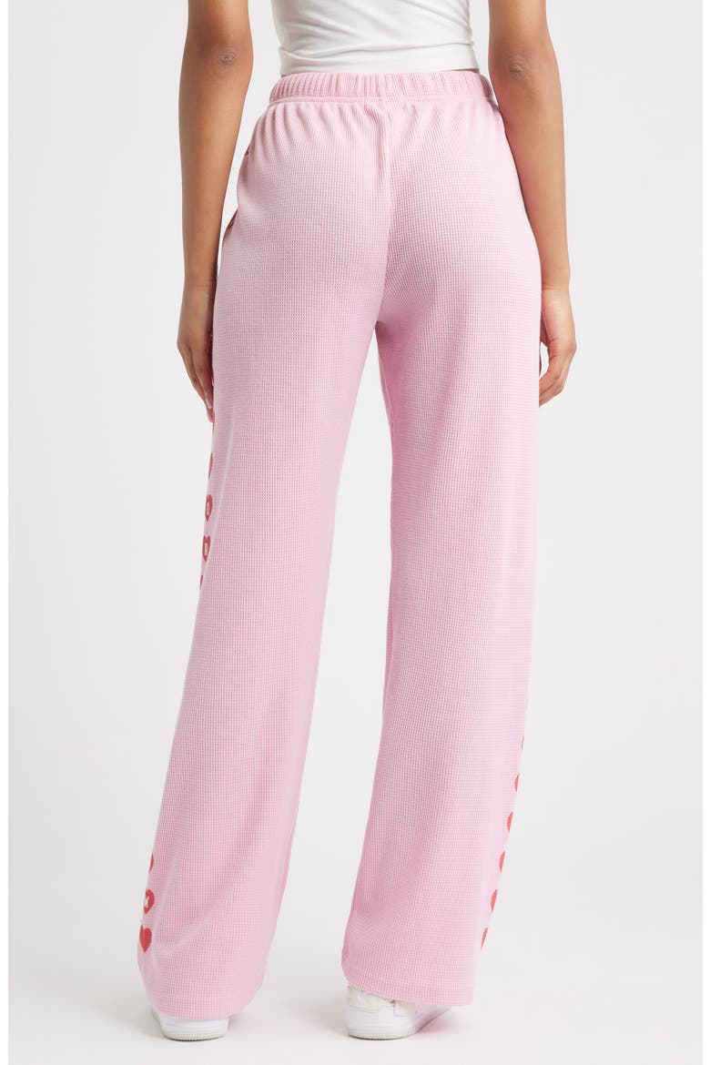 Grateful for Today Waffle Knit Fleece Graphic Sweatpants, Alternate, color, PINK