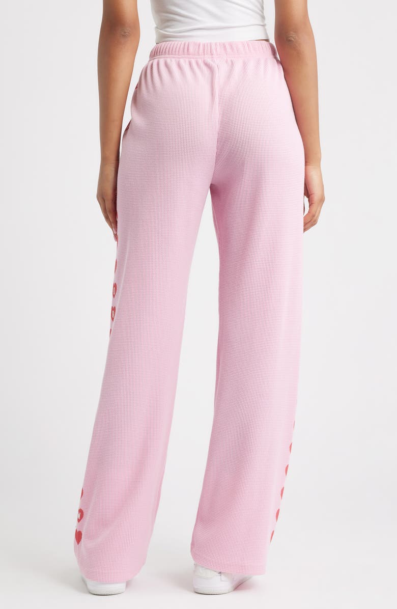 THE MAYFAIR GROUP Grateful for Today Waffle Knit Fleece Graphic Sweatpants, Alternate, color, Pink