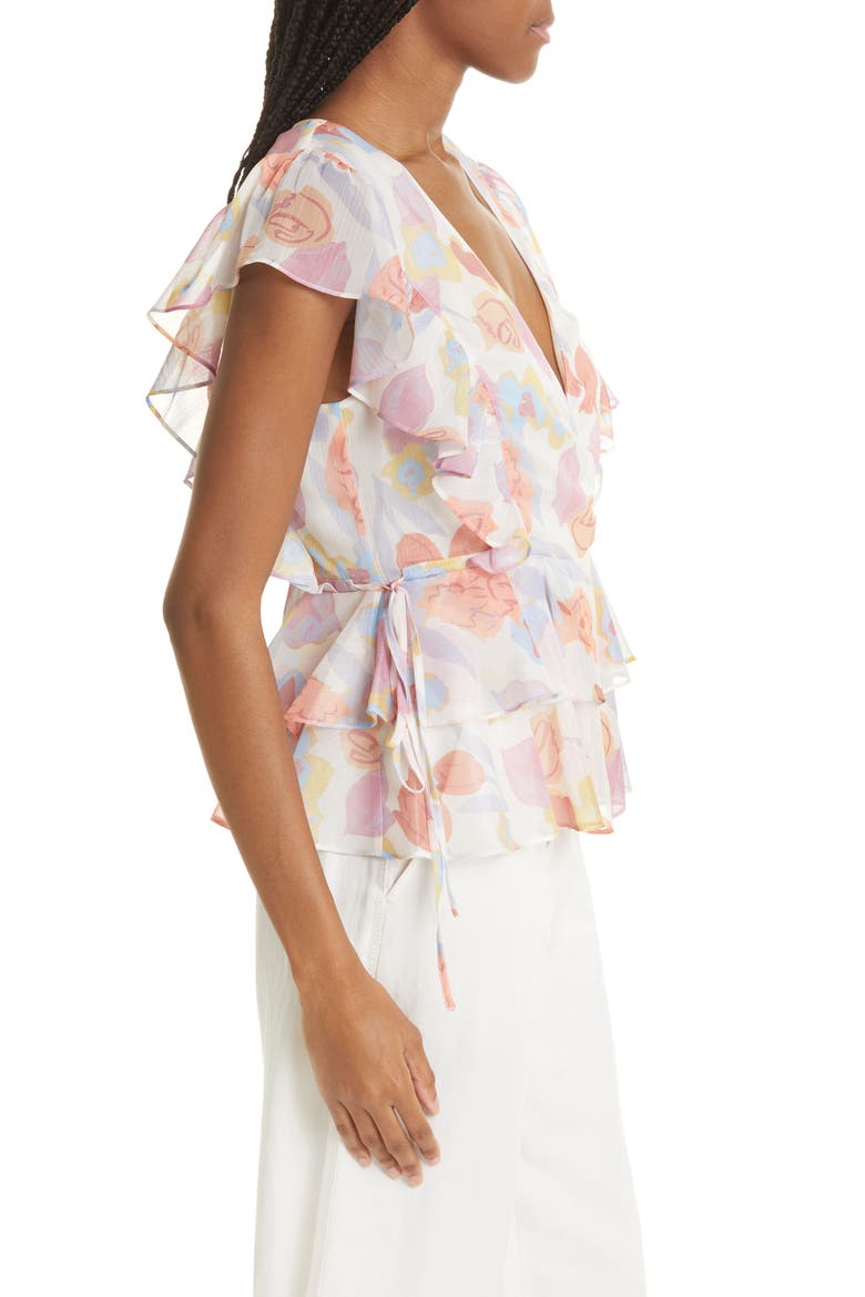 Rowyn Frill Detail Tie Top, Alternate, color, NATURAL