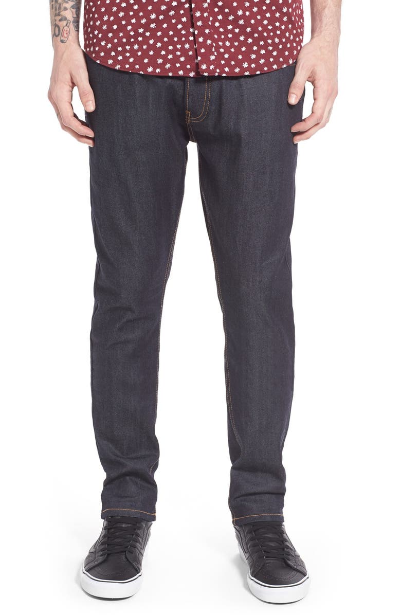 Topman Slim Fit Raw Denim Jeans, Main, color,