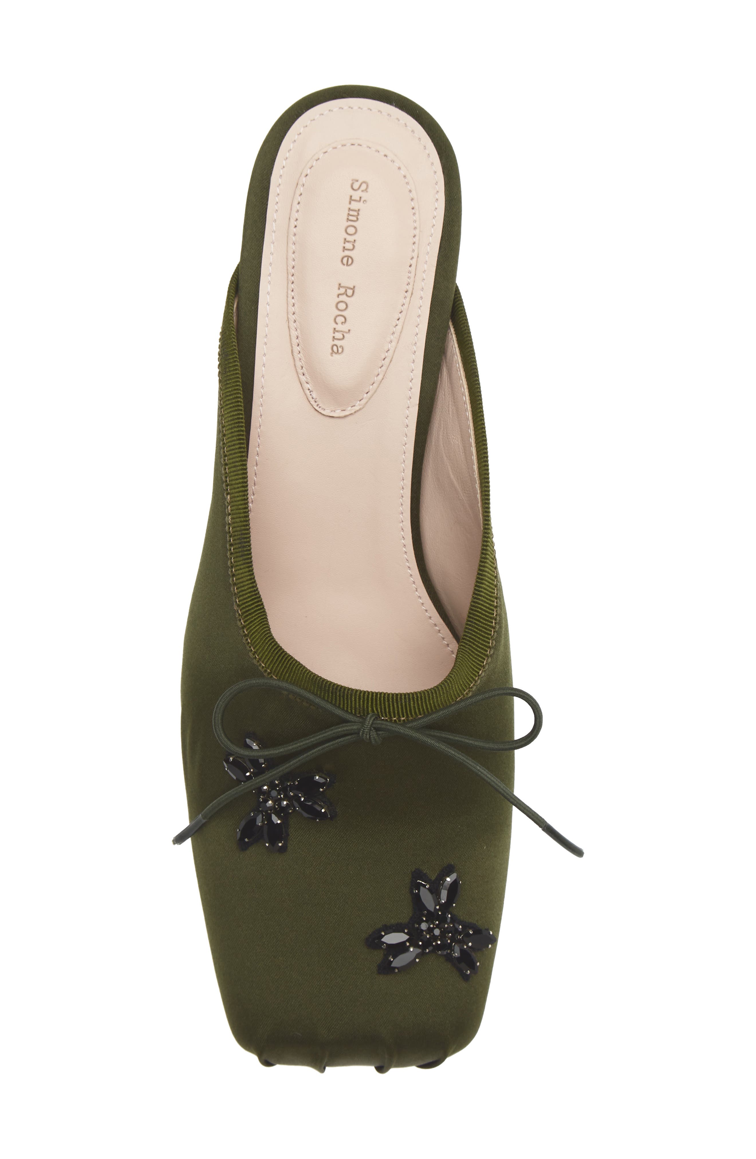 Embellished Pointe Mule Pump, Alternate, color, KHAKI/ JET