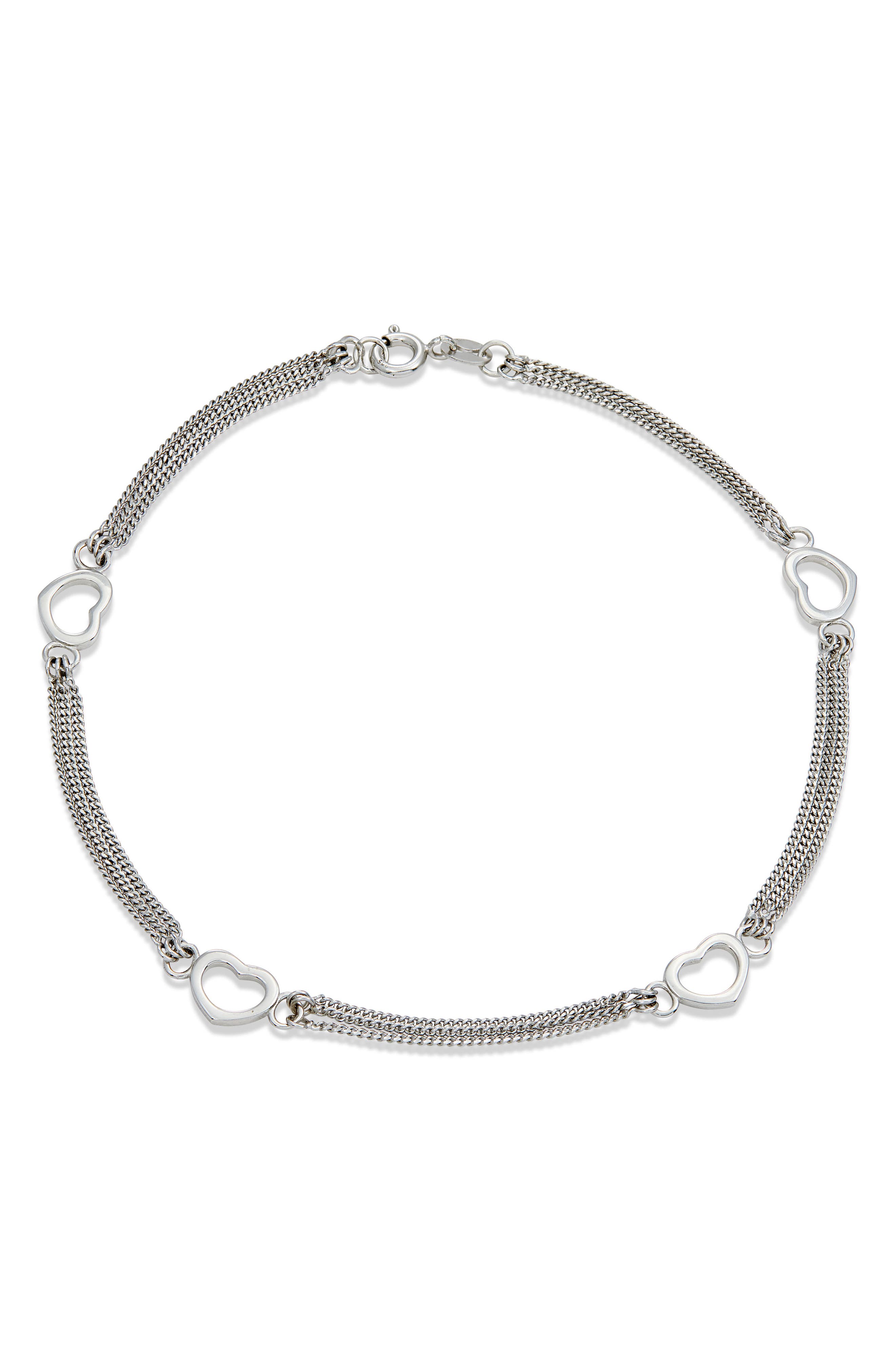 SAVVY CIE JEWELS Heart Charm Chain Anklet