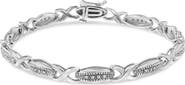 Haus of Brilliance Silver 1/5 Cttw Round-Cut Diamond "X" Link Bracelet