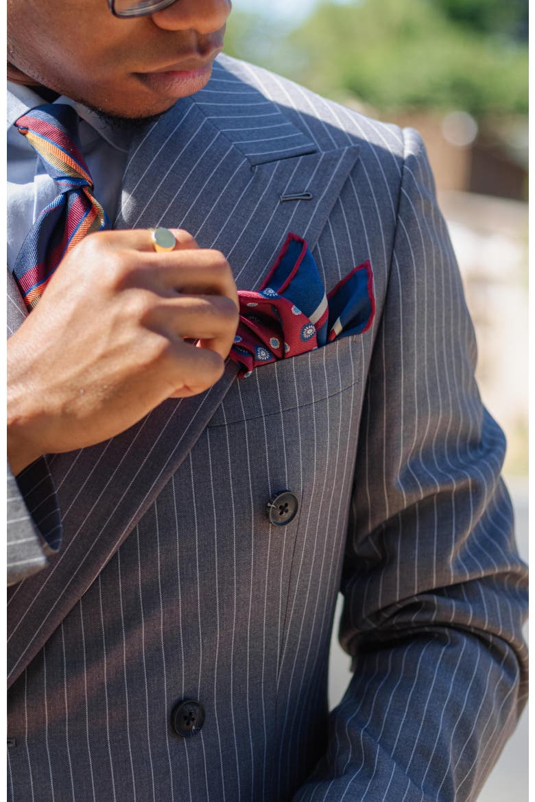 Pantera - Silk Pocket Square for Men, Alternate, color, Burgundy and  Navy