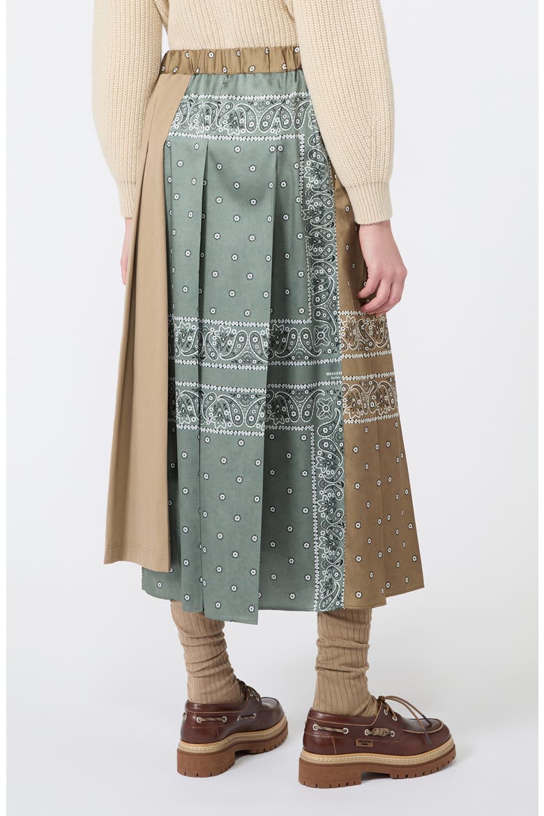 Pleated Midi Skirt, Alternate, color, TOBACCO