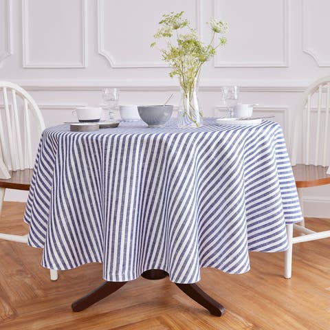Linen Round Tablecloth - Amalfi Stripe