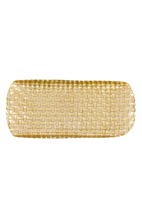 Rufolo Glass Basketweave Serving Tray