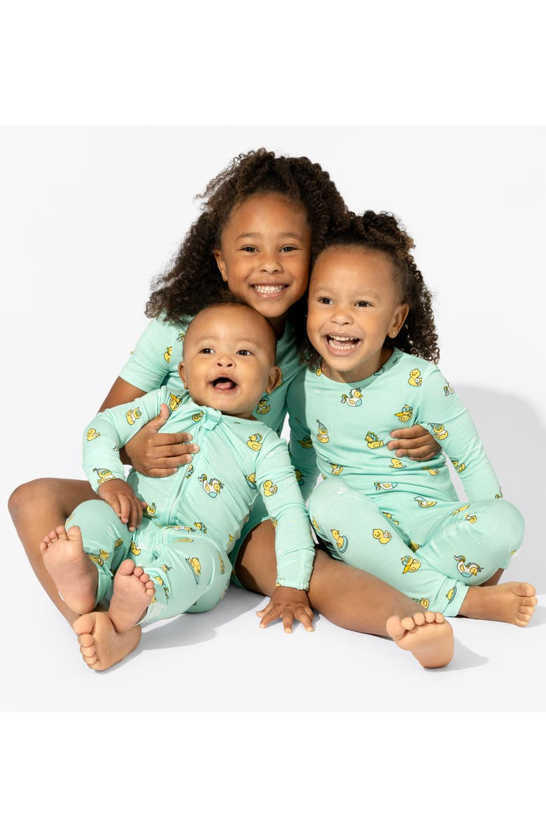 Bellabu Bear Rubber Ducky Convertible Footie Pajamas, Alternate, color, 