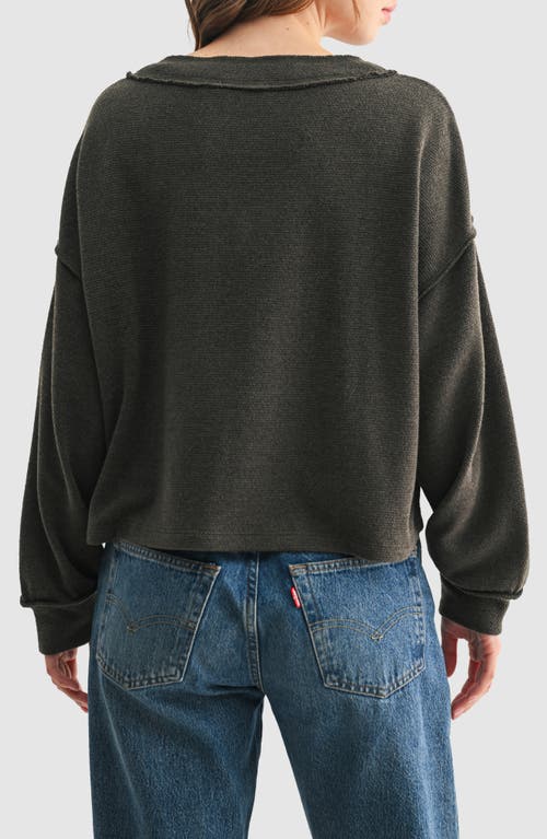 Lush V-neck Long Sleeve Top In Gray