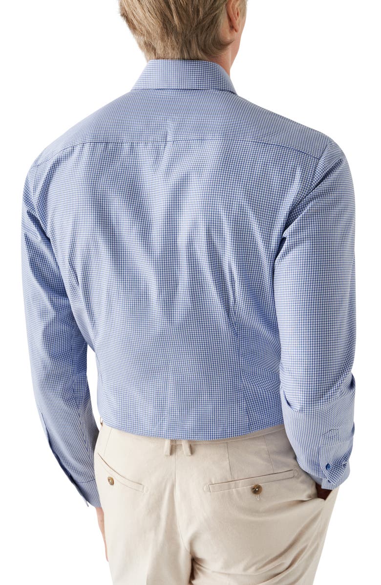 Eton Slim Fit Check Stretch Cotton & Lyocell Shirt, Alternate, color, Dark Blue