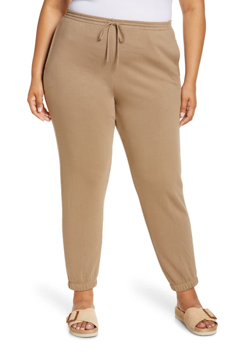 Slim Fit Cotton Joggers, Main, color, DARK WHEAT