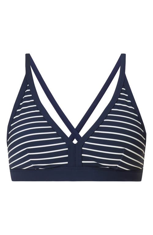 Sweaty Betty Core Racerback Bikini Top In Blue Coastal Stripe