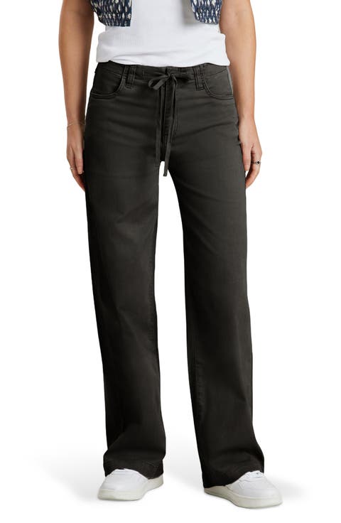Selah Drawstring Wide Leg Twill Pants