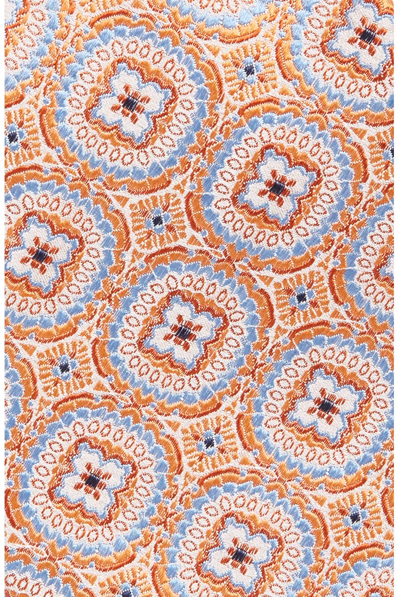 Medallion Silk Tie, Alternate, color, ORANGE