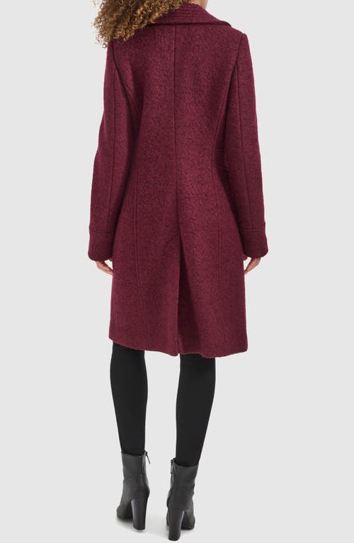 Kenneth Cole Women's Wing Collar Wool Blend Overcoat In Burgundy