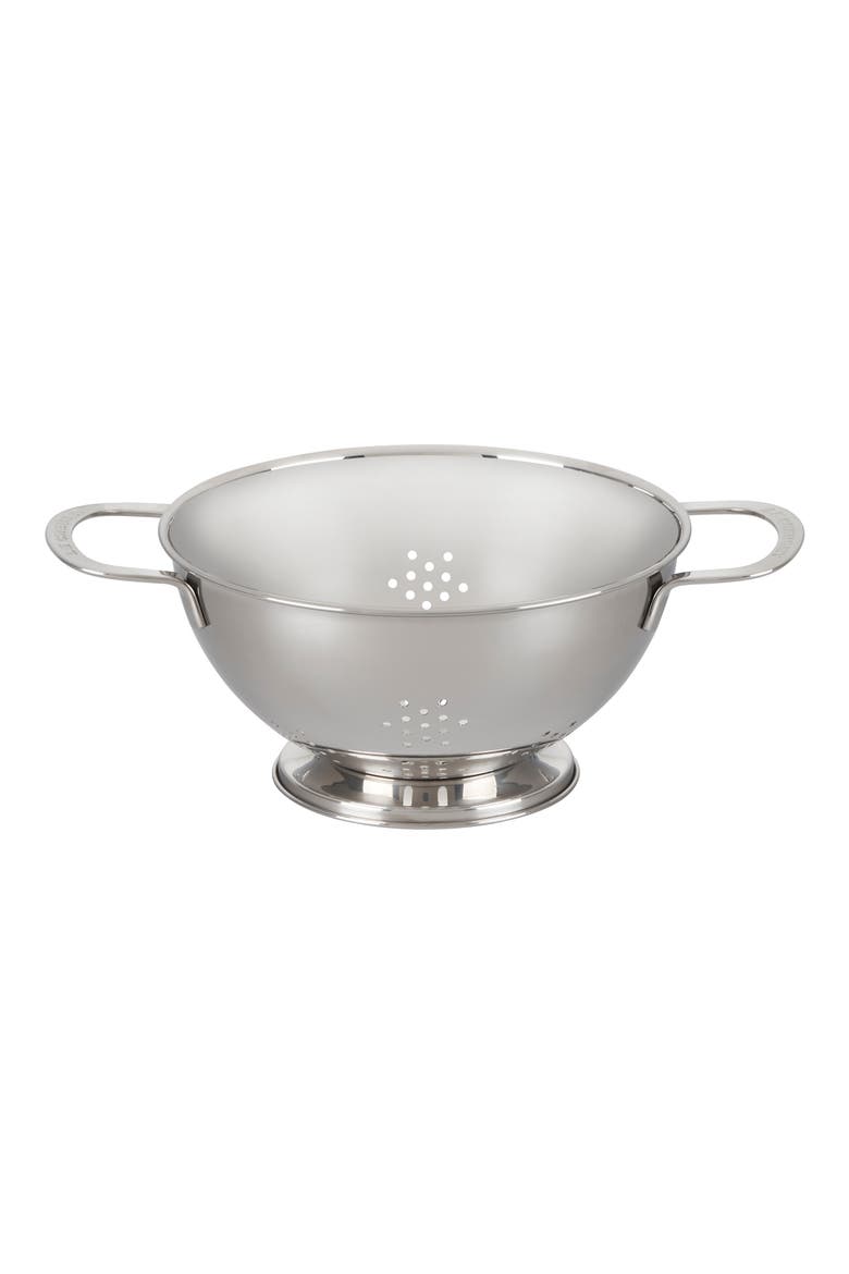 Set of 3 Stackable Stainless Steel Colanders, Alternate, color, STAINLESS STEEL
