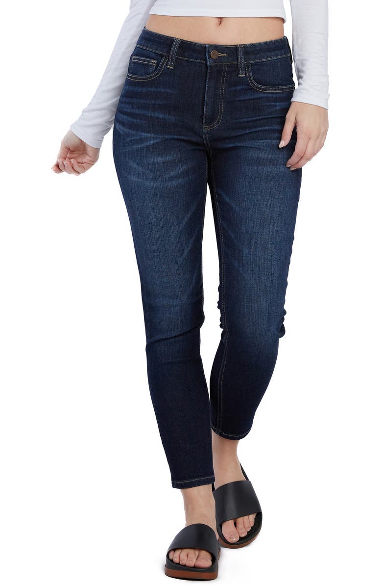 HINT OF BLU Mid Rise Ankle Skinny Jeans, Main, color, 